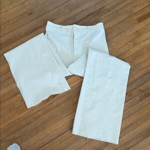 Z Supply Cream High-Rise Wide Leg Jeans